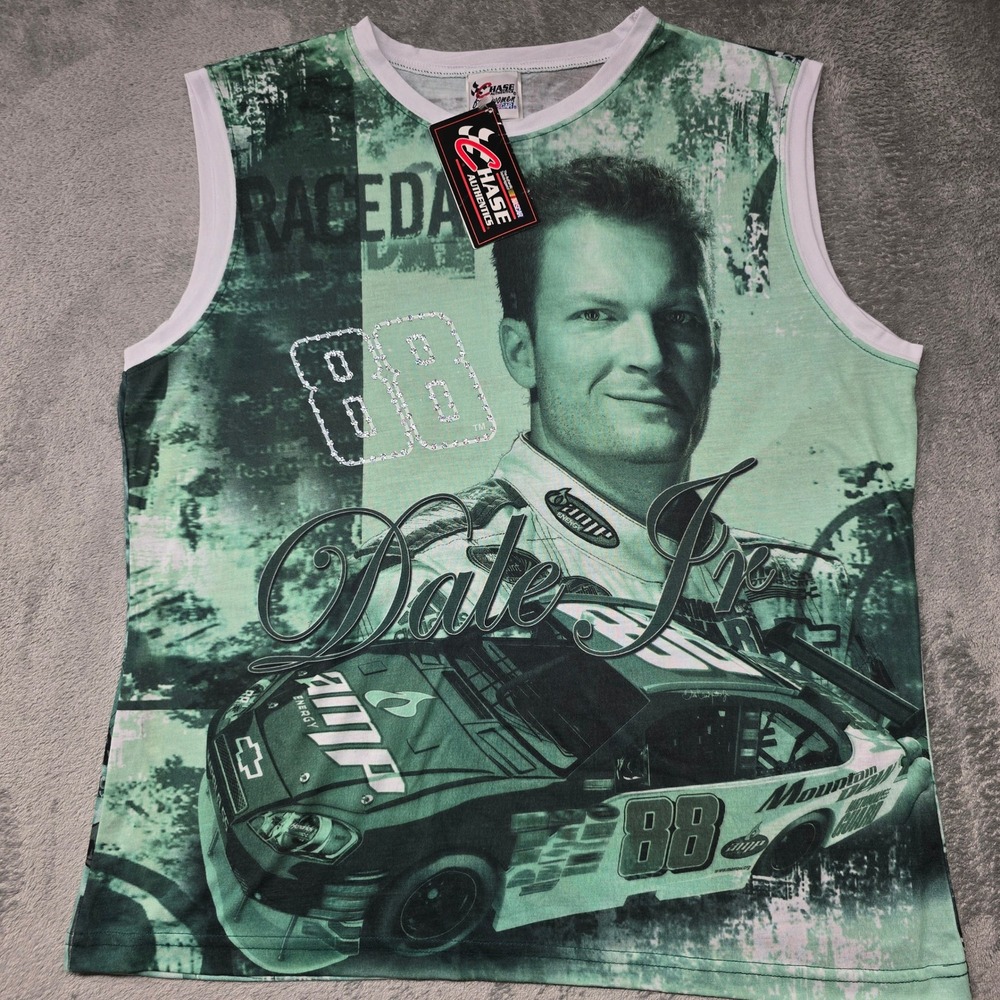 Chase Authentics Dale Earnhardt Jr 88 NASCAR Racing Tank Top Women 2XL Green NWT